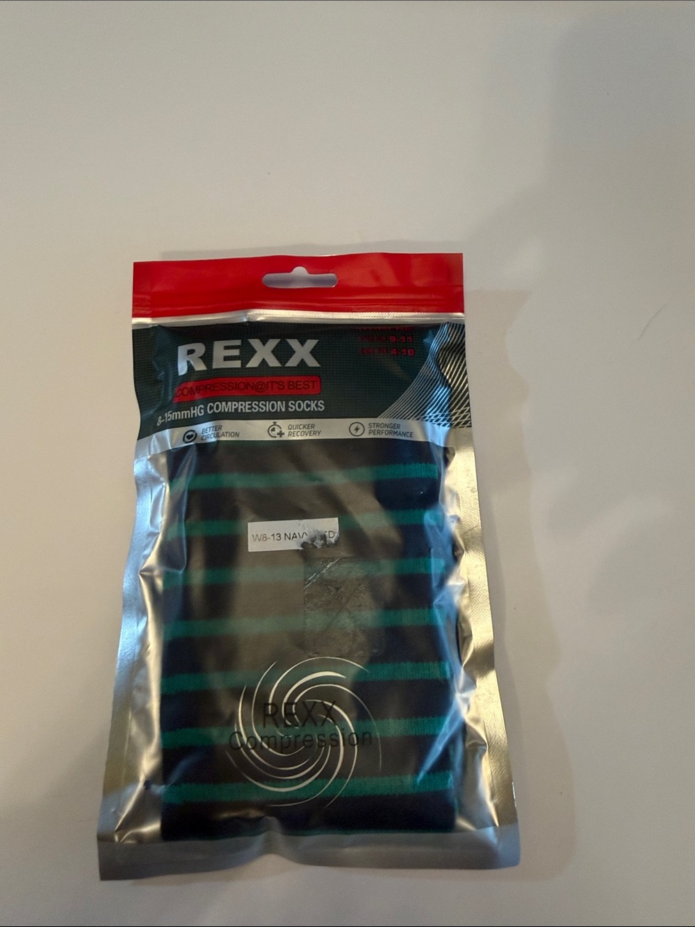 Women's Navy & Teal Striped Compression Socks